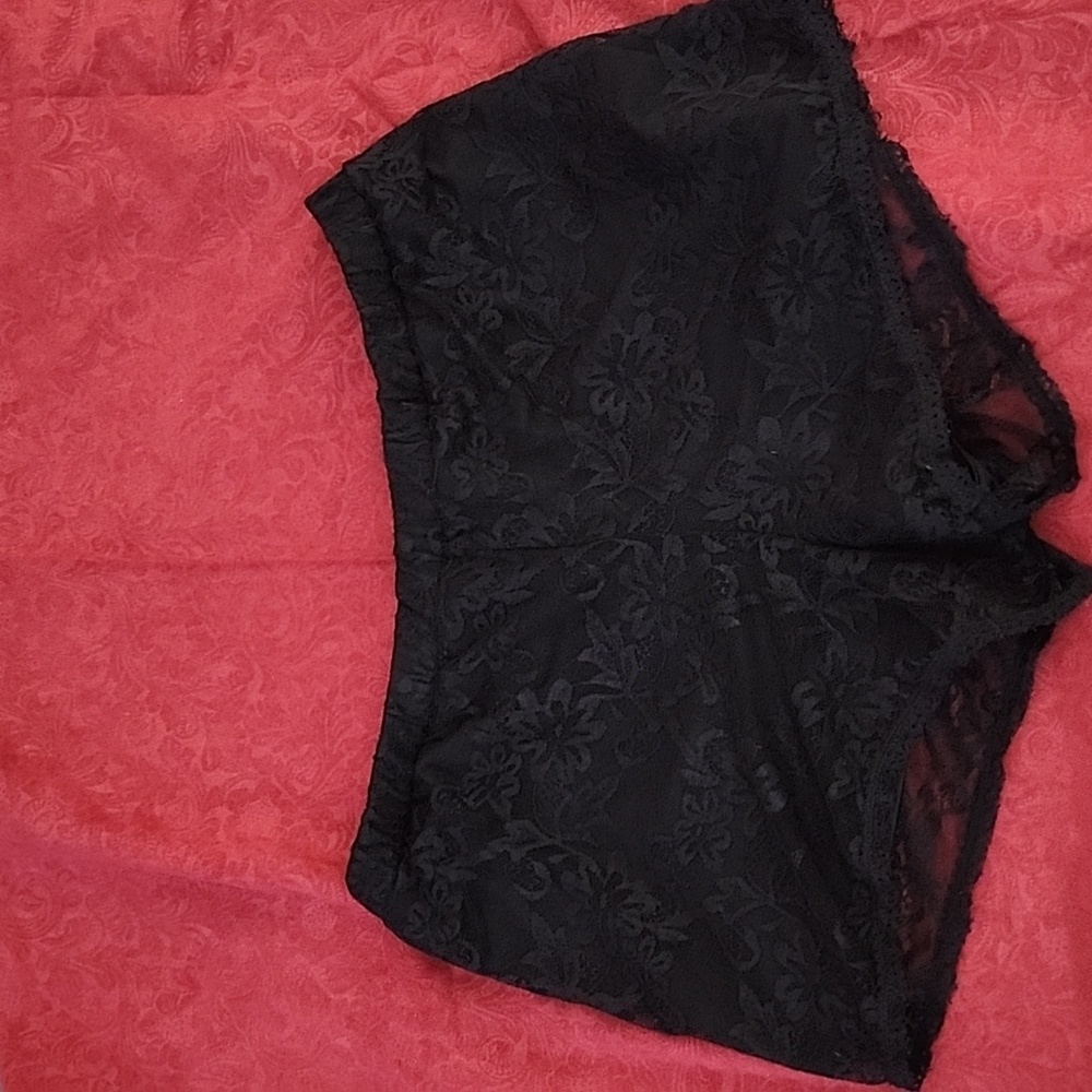 Spirit Halloween black lace boy shorts